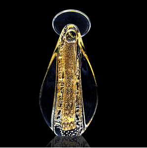 Imagem Média em Cristal Murano com Ouro 24K - São Marcos 29 cm