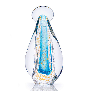 Imagem Pequena em Cristal Murano com Ouro 24K - São Marcos 23 cm