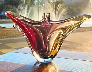 Cachepô Labareda em Cristal Murano - São Marcos