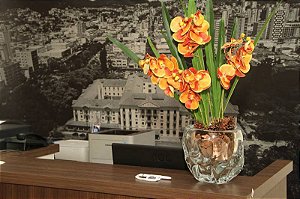 Cachepô Sinuoso em Cristal Murano - São Marcos