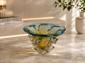 Cachepô Scales em Cristal Murano - São Marcos