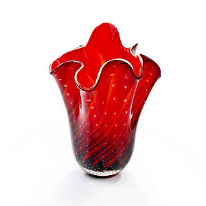 Vaso Ondulato em Cristal Murano - São Marcos