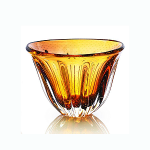 Cachepô Costoluto em Cristal Murano - São Marcos