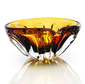 Cachepô Costoluto Médio em Cristal Murano - São Marcos