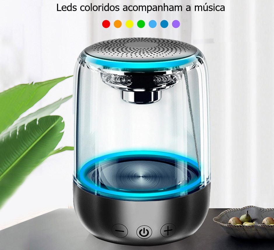 Caixa de Som Bluetooth Wireless Speaker C7 Yayusi Cristal