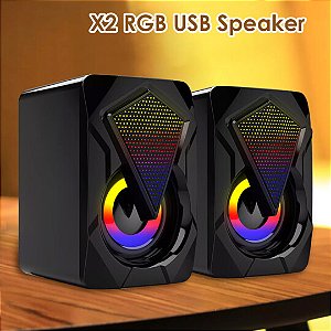Caixa de Som Speakers Multimídia Com Led RGB Knup