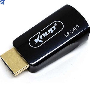 Adaptador HDMI para VGA KP-3469 Com Conversor de Áudio Knup