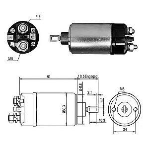 Relé Solenoide Partida 12v Chevette Marajó 76 A 81 Zm 522