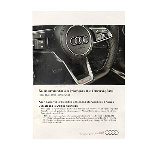 Manual de instruções suplementar Audi