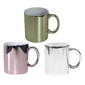 Caneca Cromada Espelhada Sublimação Caixa 12 ou 36 Unidades