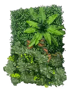 Placa Jardim Vertical Buxinho Com Flor 01 40 x 60cm