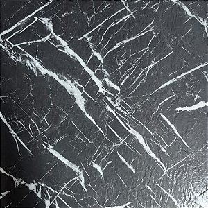 Piso Vinilico Autocolante 45.7cm X 45.7cm Mármore Preto