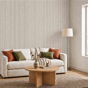 Painel Ripado Interno Linho Marfim WPC de 290cm x 16cm (0,464M²)