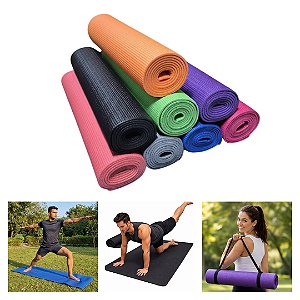 Tapete Yoga Mat Pilates 1,73m x 61cm Espessura 5mm