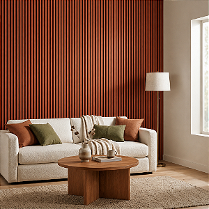 Painel Ripado Interno Mogno WPC de 290cm x 16cm (0,464M²)