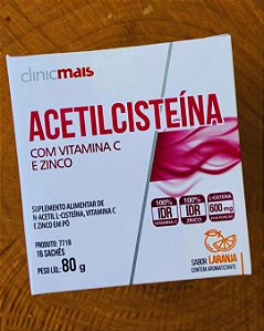 Acetilcisteína com Vitamina C e Zinco em Pó | 16 Sachês | Clinic Mais