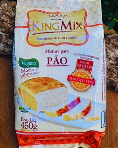 Mistura para Pão Sem Glúten e Sem Lactose KingMix 450g | Digestão Leve e Vegano