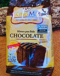 Mistura para Bolo de Chocolate Sem Glúten e Sem Lactose KingMix 450g | Digestão Leve