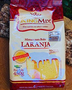 Mistura para Bolo de Laranja Sem Glúten e Sem Lactose KingMix 450g | Digestão Leve