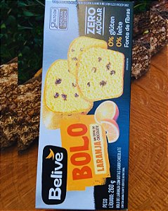 Bolo de Laranja com Gotas de Chocolate Zero Açúcar Belive 260g | Sem Glúten e Lactose
