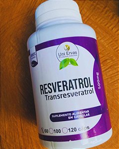 Resveratrol Transresveratrol 500mg Uni Ervas 60 Cápsulas | Suplemento Alimentar Natural