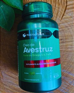 Óleo de Avestruz 60 Cápsulas 780mg Macrophytus | Ômega 3, 6, 7 e 9