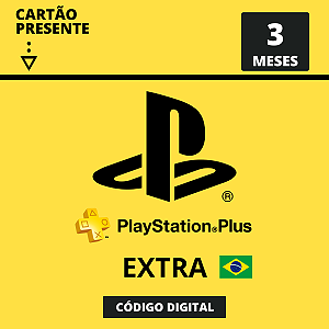 Gift Card Playstation Plus Extra 3 Meses Brasil - Código Digital