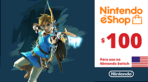 Cartão Nintendo eShop USA 100 Dólares - Código Digital