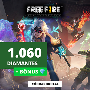 Free Fire 1.060 Diamantes + Bônus - Código Digital