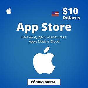 Gift Card Apple 10 Dólares USA - App Store iTunes - Código Digital
