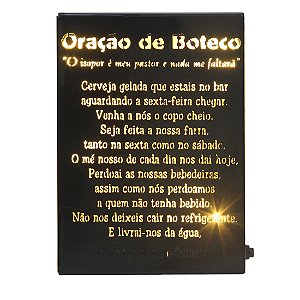 Quadro Decorativo Iluminado com mensagem para Área de Churrasco