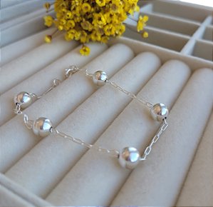 Pulseira Bolas 7 mm - Prata 925