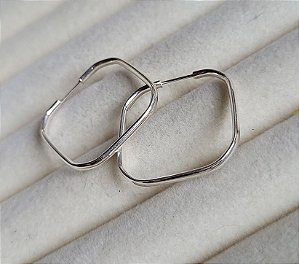 Argola Quadrada 22mm - Prata 925