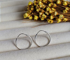 Argola Redonda Fio Fino 1,5 cm - Prata 925