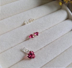 Conjunto Coração - Prata 925