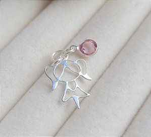 Pingente Menina c/ Pedra - Prata 925