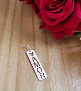 Pingente Placa Amor - Prata 925