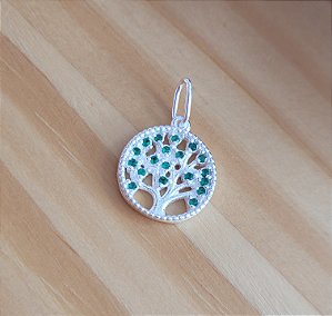 Pingente Medalha Arvore da Vida Zirconia - Prata 925