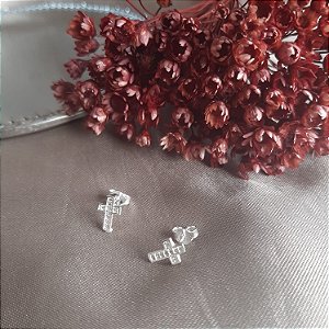 Brinco Cruz Zircônia - Prata 925