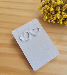 Brinco Coração Zirconia (M) - Prata 925