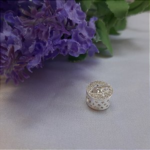Ping. Berloque Olho Zirc. Branco - Prata 925