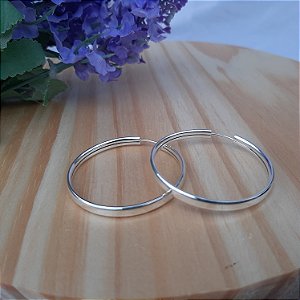 Argola Fio Quadrado 49mm - Prata 925