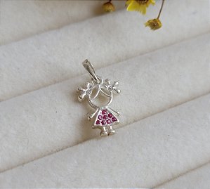 Pingente Menina Zirconia - Prata 925
