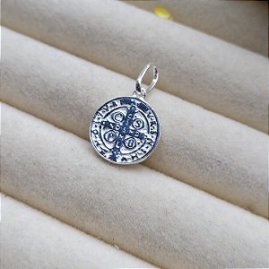 Pingente Medalha de São Bento 1,3 cm - Prata 925