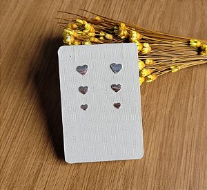 Trio Coração Placa - Prata 925