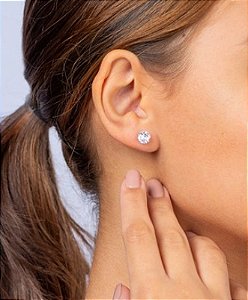 Brinco Zirc. Redondo 8mm- Prata 925