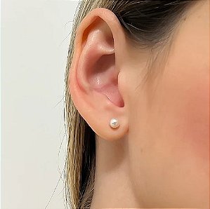 Brinco Pérola 5mm - Prata 925