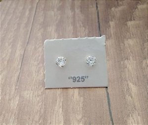 Brinco Zirc. Quadrado 4MM - Prata 925