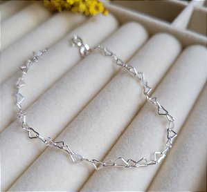 Pulseira elos  Coração 3MM