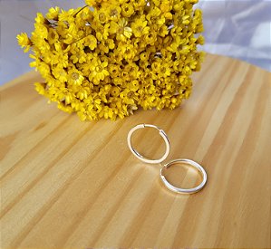 Argola Fio Quadrado fino 20 mm - Prata 925